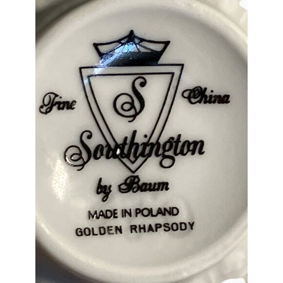 Southington Baum Golden Rhapsody Fine China Tea Coffee Cups and Saucers Set Of 4 - Picture 3 of 11